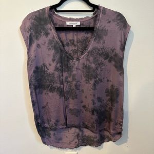 Purple Tie-dye Silky Blouse